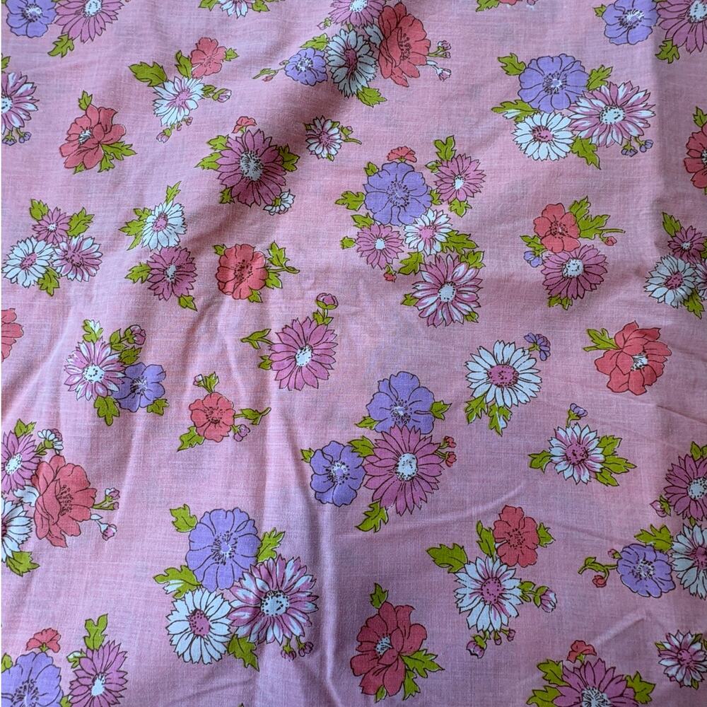 Vintage Double / Full Pink Floral Cottagecore Sheet Barbie Made in USA